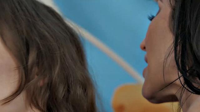 All natural lesbians Christiana Cinn and Kayla Paris in a hot encounter