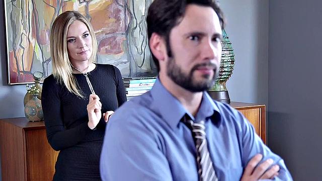 Bondage sub fucked while licking pussy in bdsm threesome