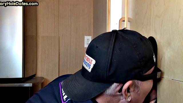 Gloryhole amateur DILF barebacked after BJ in action