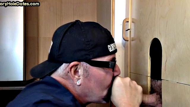 Gloryhole amateur DILF barebacked after BJ in action