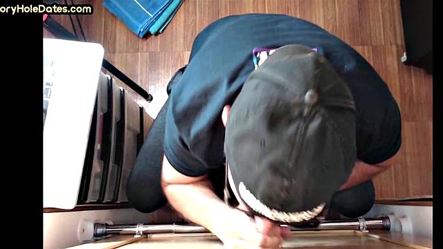 Gloryhole amateur DILF barebacked after BJ in action