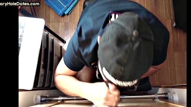 Gloryhole amateur DILF barebacked after BJ in action