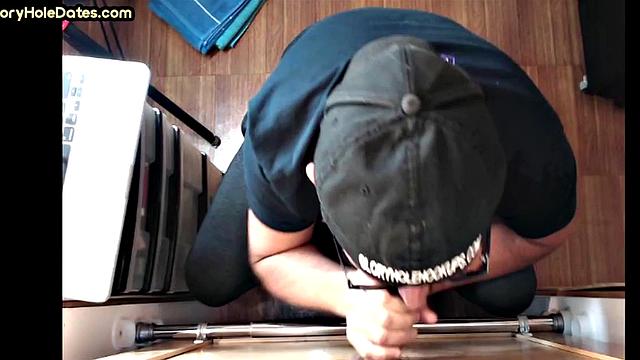 Gloryhole amateur DILF barebacked after BJ in action