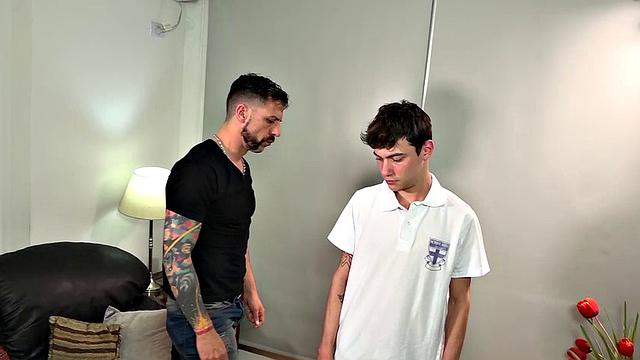 Spanked slim Latino sucks before breeded by for cum