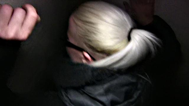 Blonde with glasses gets her mind blown by work fantasies and fucking outdoors