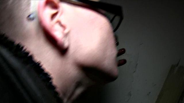 Blonde with glasses gets her mind blown by work fantasies and fucking outdoors