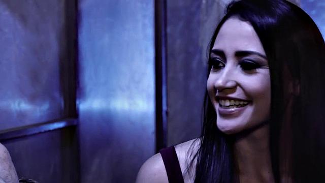 Horny brunette deepthroats and rides hard in cowgirl pose