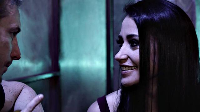 Horny brunette deepthroats and rides hard in cowgirl pose