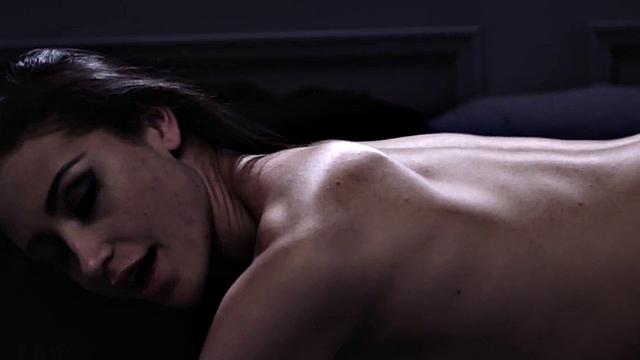 Horny brunette deepthroats and rides hard in cowgirl pose