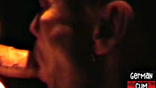 Gloryhole German stud sucks cock in closeup for facial