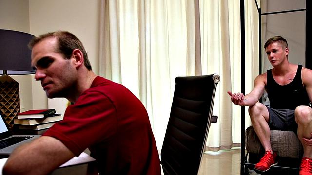 Unsaddled tall jock sucks off and breeds stepbro