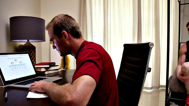 Unsaddled tall jock sucks off and breeds stepbro