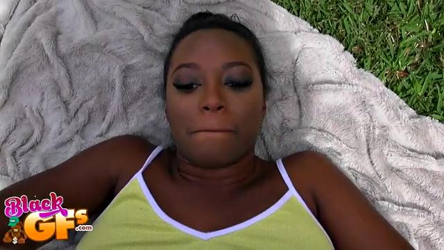 Juicy Quinn gives a bald pussy handjob and takes a cumshot in reverse cowgirl