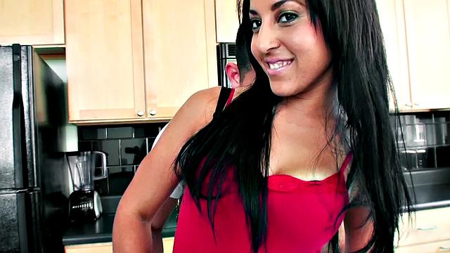 Tanned GF Fucks Around House