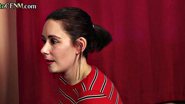 Interracial CFNM sluts reverse gangbang