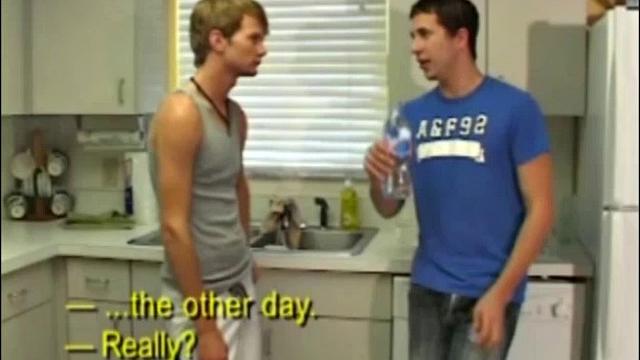 JD decides to relieve stress by topping Alex. In the living room, they make out and suck dick as the two undress each other. Naked and hard, they move to the bedroom, where JD blows Alex with a vengeance.