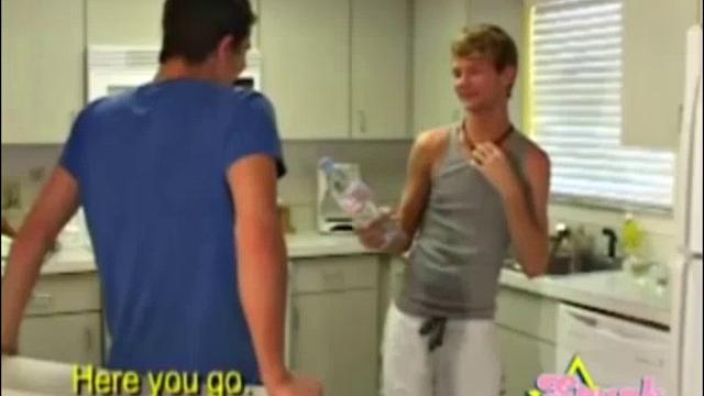 JD decides to relieve stress by topping Alex. In the living room, they make out and suck dick as the two undress each other. Naked and hard, they move to the bedroom, where JD blows Alex with a vengeance.