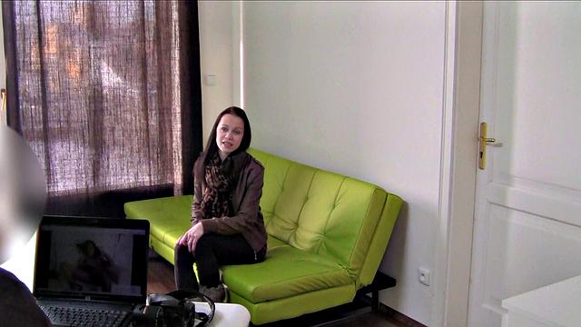 Agent bangs Brunette's tight ass & cums all over her pretty face