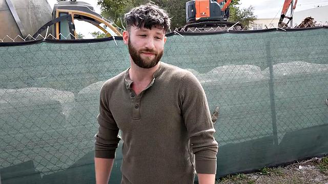 Fooled straight stud bangs man's ass in public van outdoor