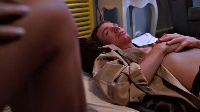 Hostel MILFS with big jugs 3some by army dude