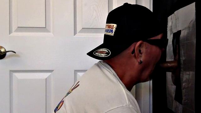 Gloryhole DILF gets fucked from behind after sucking