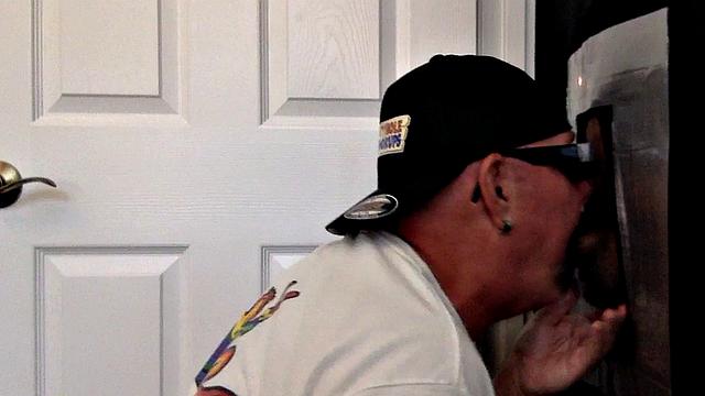 Gloryhole DILF gets fucked from behind after sucking