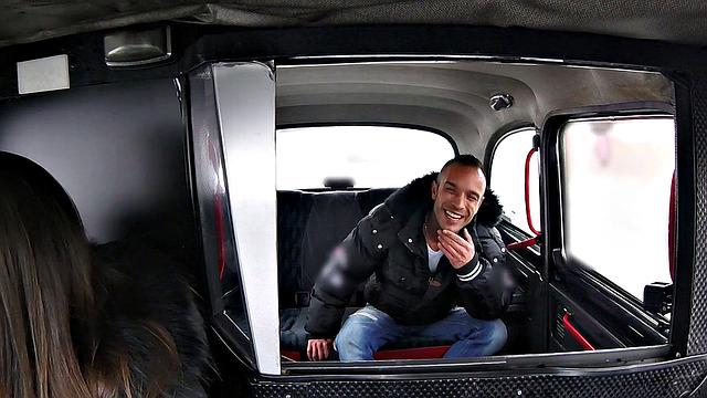 Tattooed cabby deepthroats and fucks for a wild ride in reverse cowgirl POV