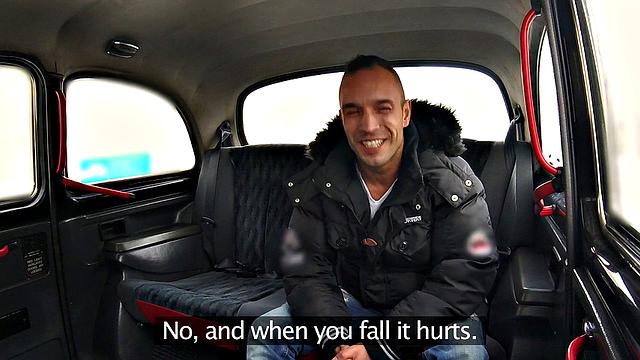 Tattooed cabby deepthroats and fucks for a wild ride in reverse cowgirl POV