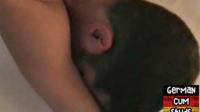 German amateur bottom in 3way fucked while sucking cock