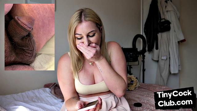 SPH disgusted babe laughs at small cock while rating