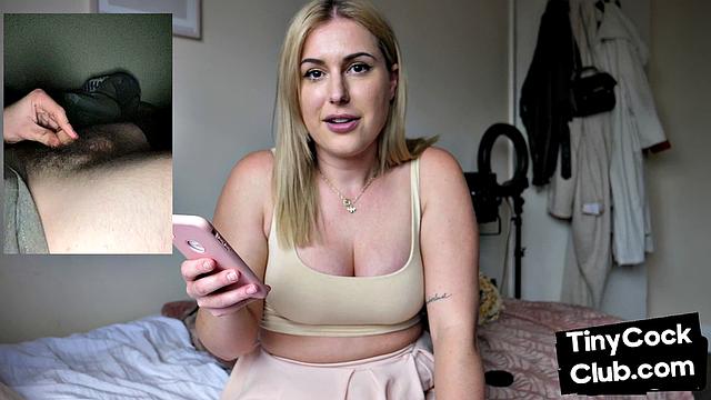 SPH disgusted babe laughs at small cock while rating