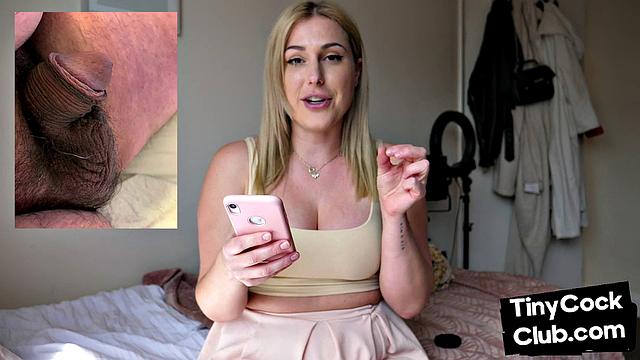 SPH disgusted babe laughs at small cock while rating
