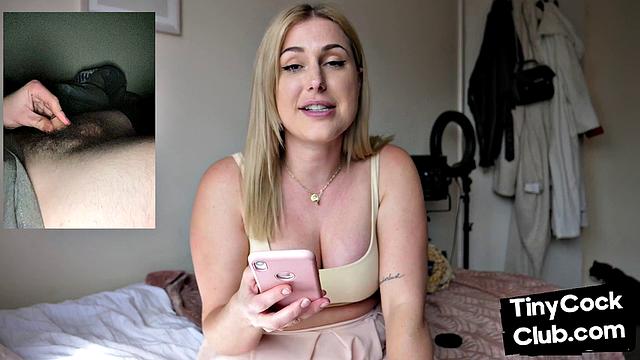 SPH disgusted babe laughs at small cock while rating