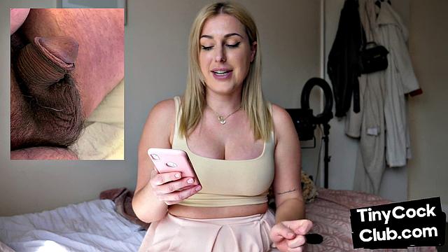 SPH disgusted babe laughs at small cock while rating