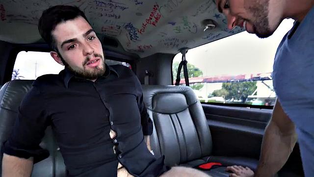 Fooled bearded straight gets assfingered on gay debut