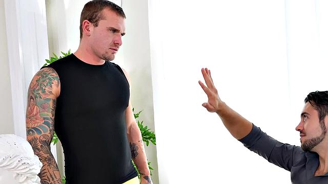 Mesmerized employee rimmed by boss in hairy ass