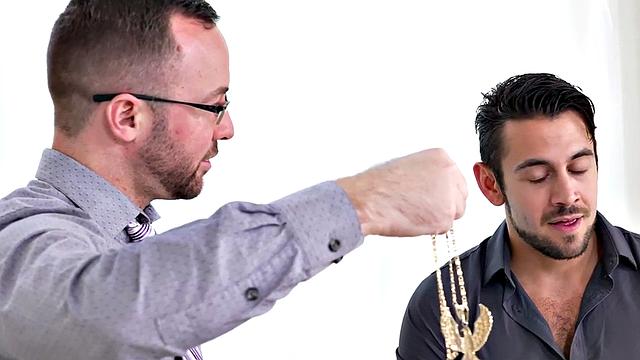 Mesmerized employee rimmed by boss in hairy ass