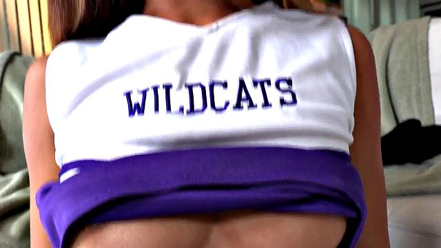 Petite Asian cheerleader gives POV with her 21yo hands