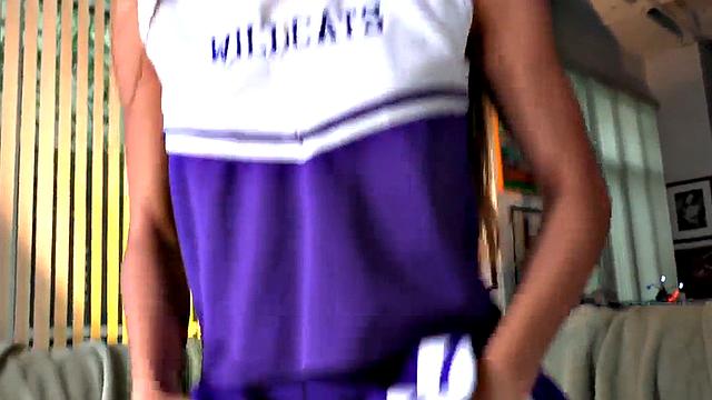 Petite Asian cheerleader gives POV with her 21yo hands