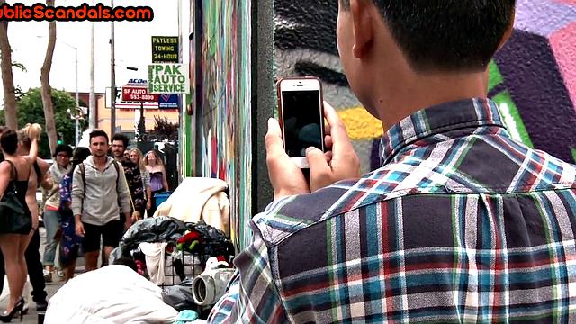 Public BDSM slut whipped and used for outdoor fun