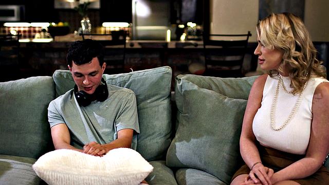 MOMMY'S BOY - Pissed MILF Rachael Cavalli Gets Turned On Catching Stepson Jerking In Living Room