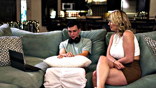 MOMMY'S BOY - Pissed MILF Rachael Cavalli Gets Turned On Catching Stepson Jerking In Living Room