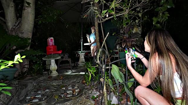 Watch this skinny stepsis get pounded hard in POV by her stepbro in short shorts and a piercing