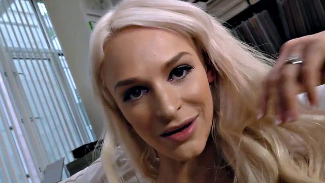 Inked blowjob babe sucking and tugging pov boyfriend