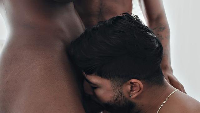 Real Latino stud deepthroats and gets anal pounded by BBC