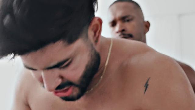 Real Latino stud deepthroats and gets anal pounded by BBC