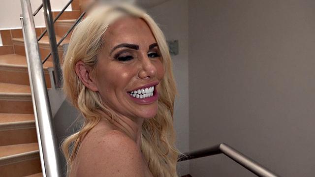 Blonde Aussie gets fucked on the stairs