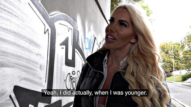 Blonde Aussie gets fucked on the stairs