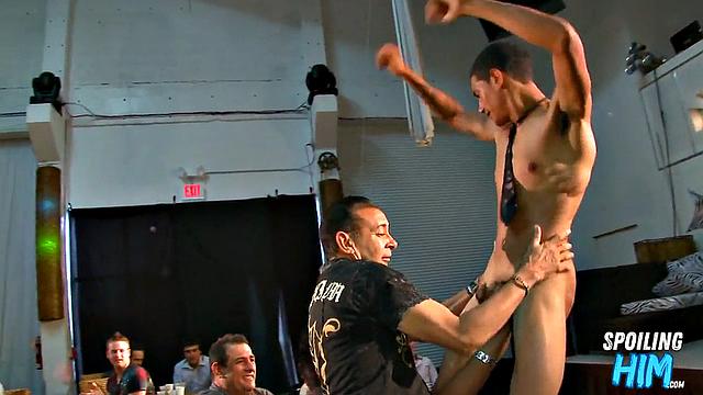 Real nasty stripper gets blowjob at party