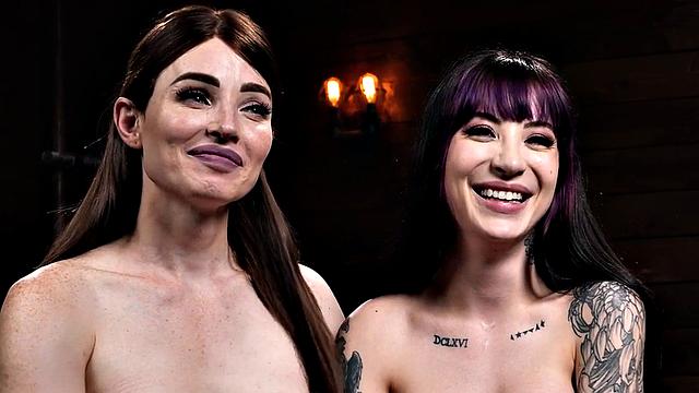 Assfingering and gaping of submissive lesbo